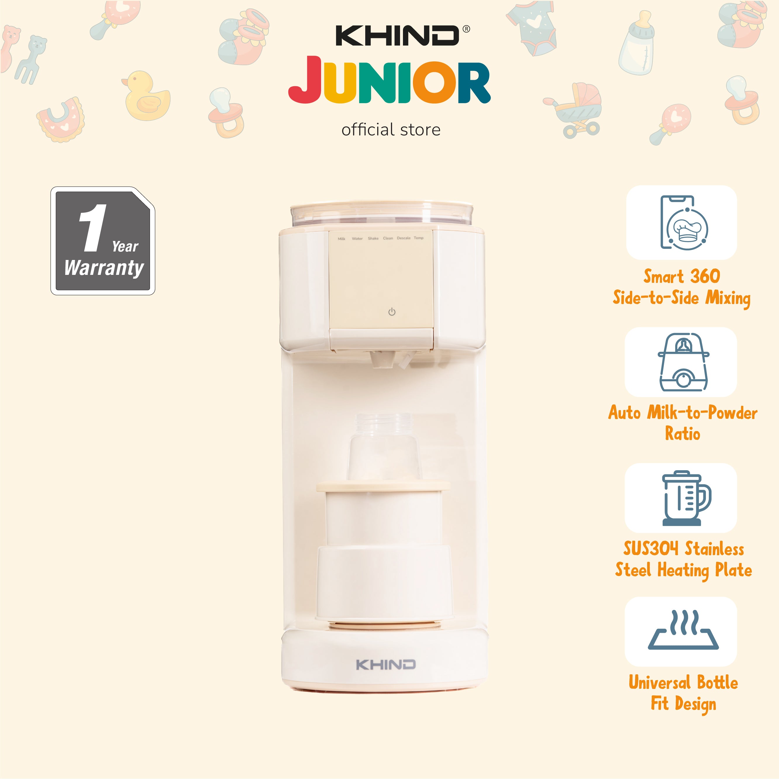 KHIND Junior Baby Formula Milk Maker BFM20｜Pembuat Susu Formula Bayi | Best Value Baby Pack